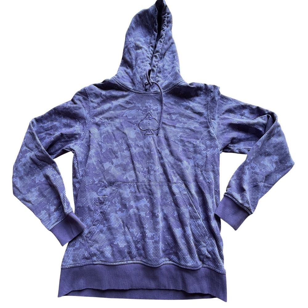 Pins & Aces‎ Golf Hoodie Unisex Small Purple Spade Logo Pullover Cotton Blend